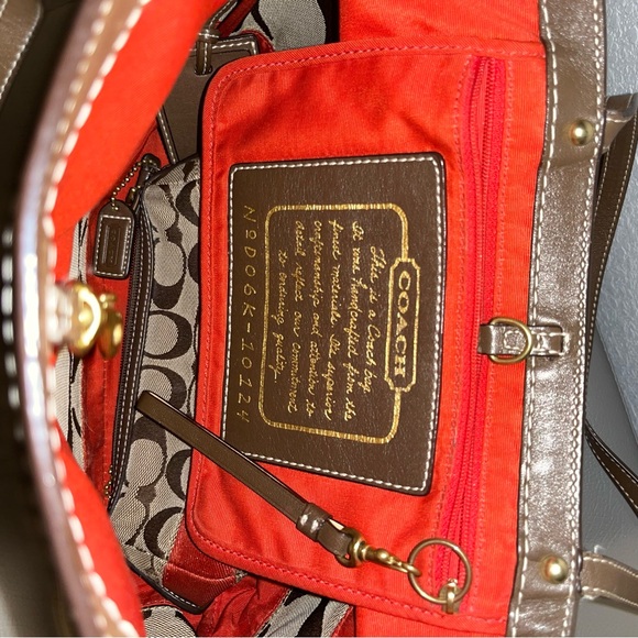 Coach Brown and Red Classic Tote Bag - Picture 6 of 6